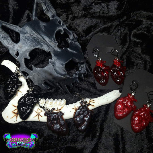 3D Anatomical Heart Earring dangles studs